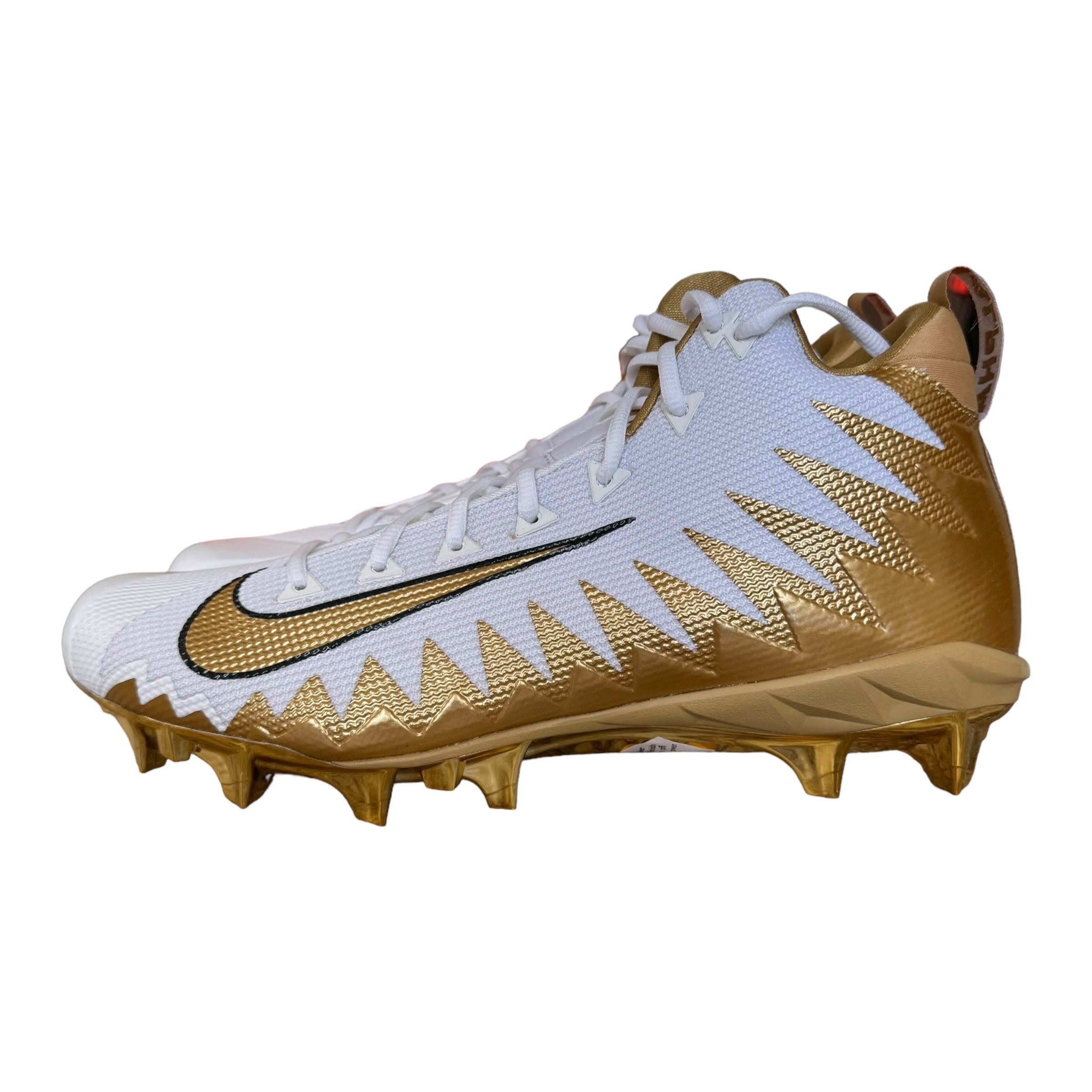 Nike Alpha Menace Pro Mid Cleats White/Gold